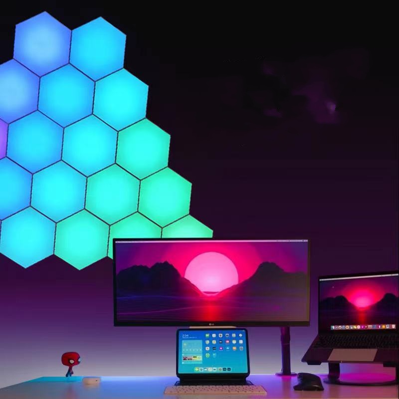 Lámpara LED Hexagonal RGB para Setup Gamer - Imagen 2